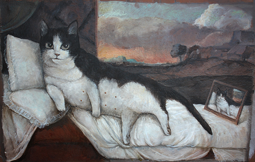 Nude Cat, 64x42, ulje na kartonu, 2009 (manji)_STIPAN TADIĆ